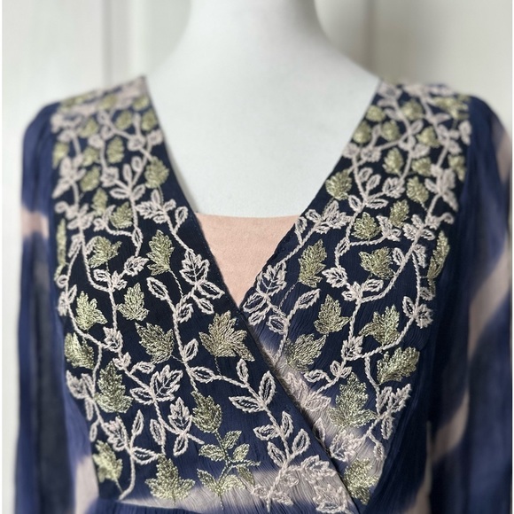 Soft Surroundings Gauzy Tie Dye Embroidered Long Sleeve Size Medium - Picture 5 of 7